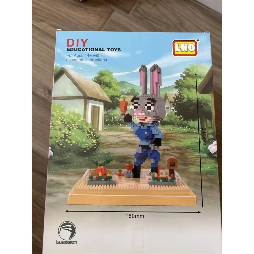 New LNO Gift Series Lot 5 Cartoon Pets Micro Building Blocks Zootopia One Piece